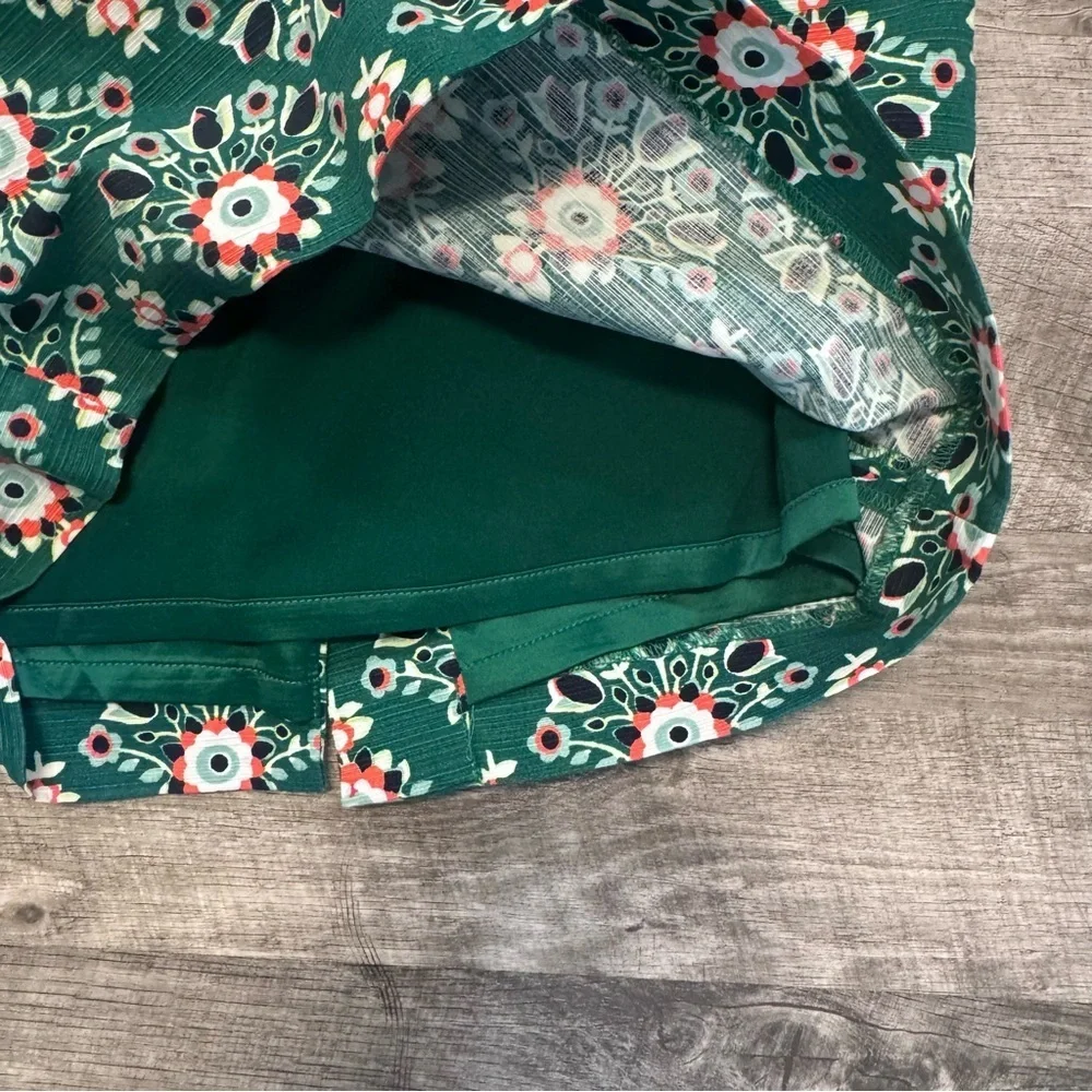 Boden Green Floral Pencil Skirt Lined Womens Petites Sz. 6P